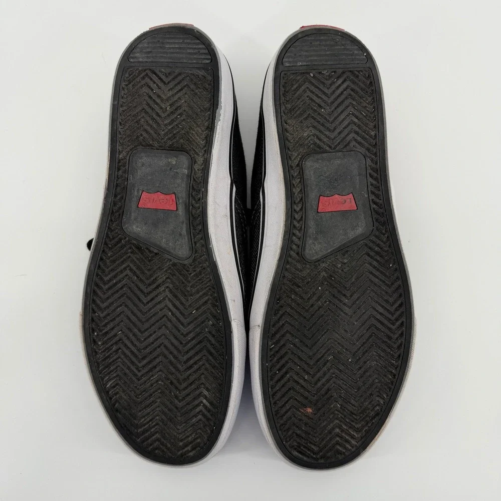 Levi's Low Top Sneaker Mens 9 Black Denim Canvas Lace Up Casual 51764240A